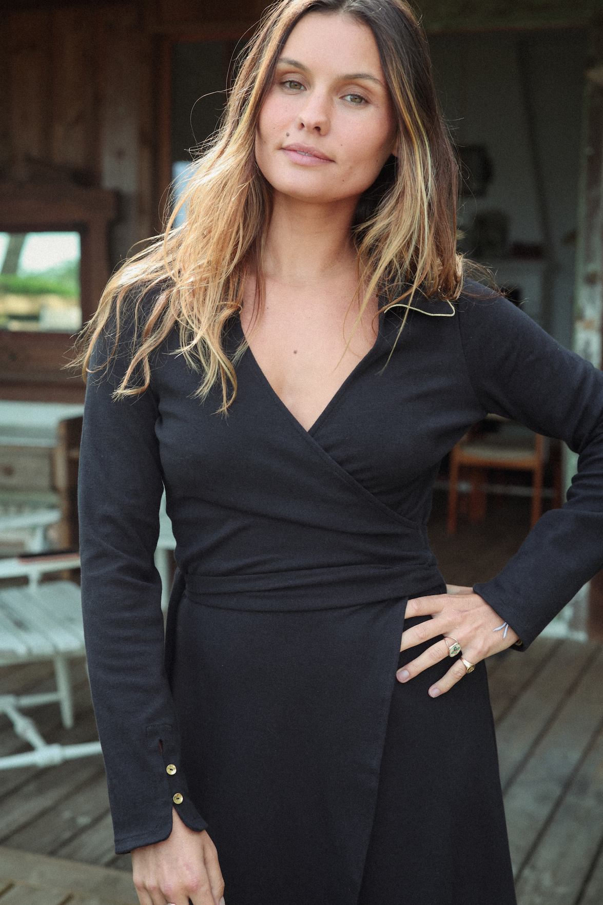 Robe WRAP manches longues