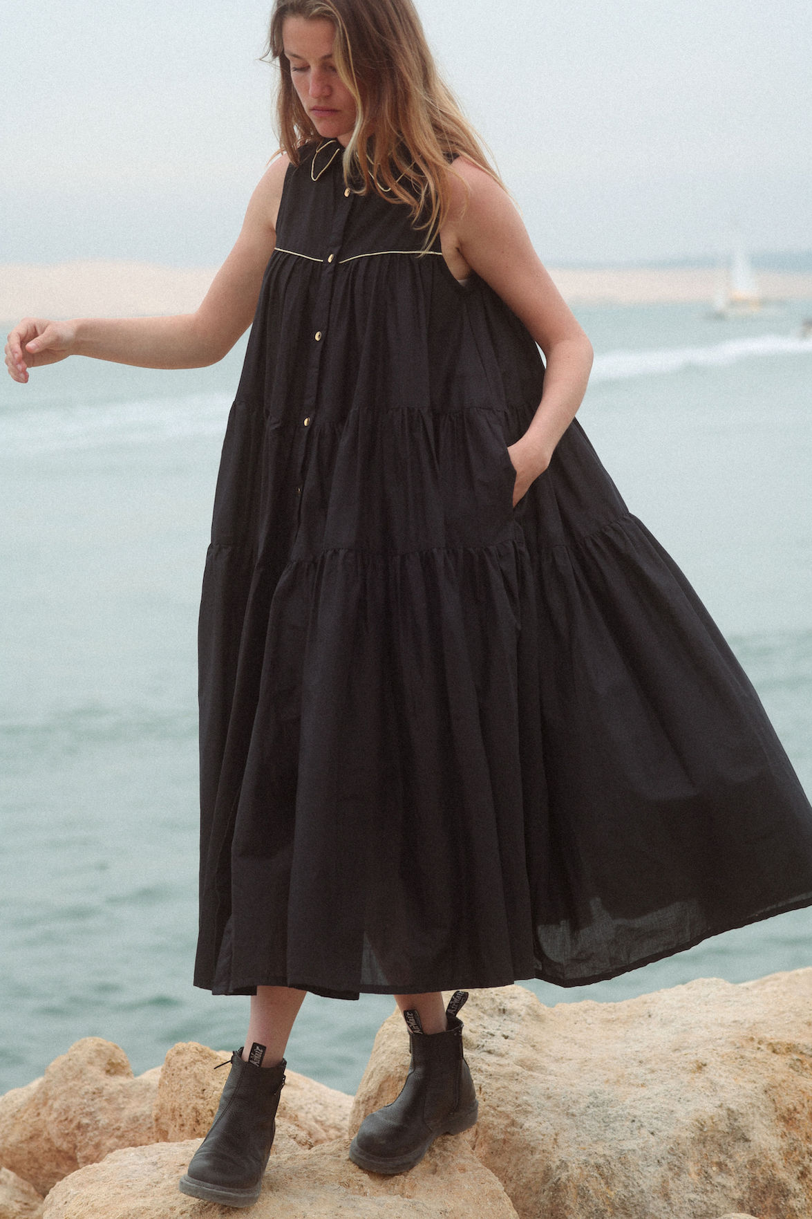Robe longue 2COLS noire