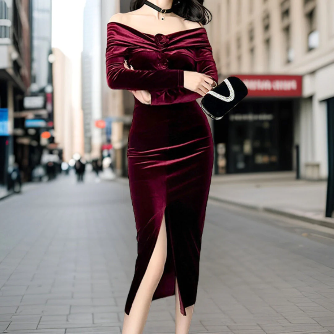 Arianna – Robe de soirée longue fendue élégante
