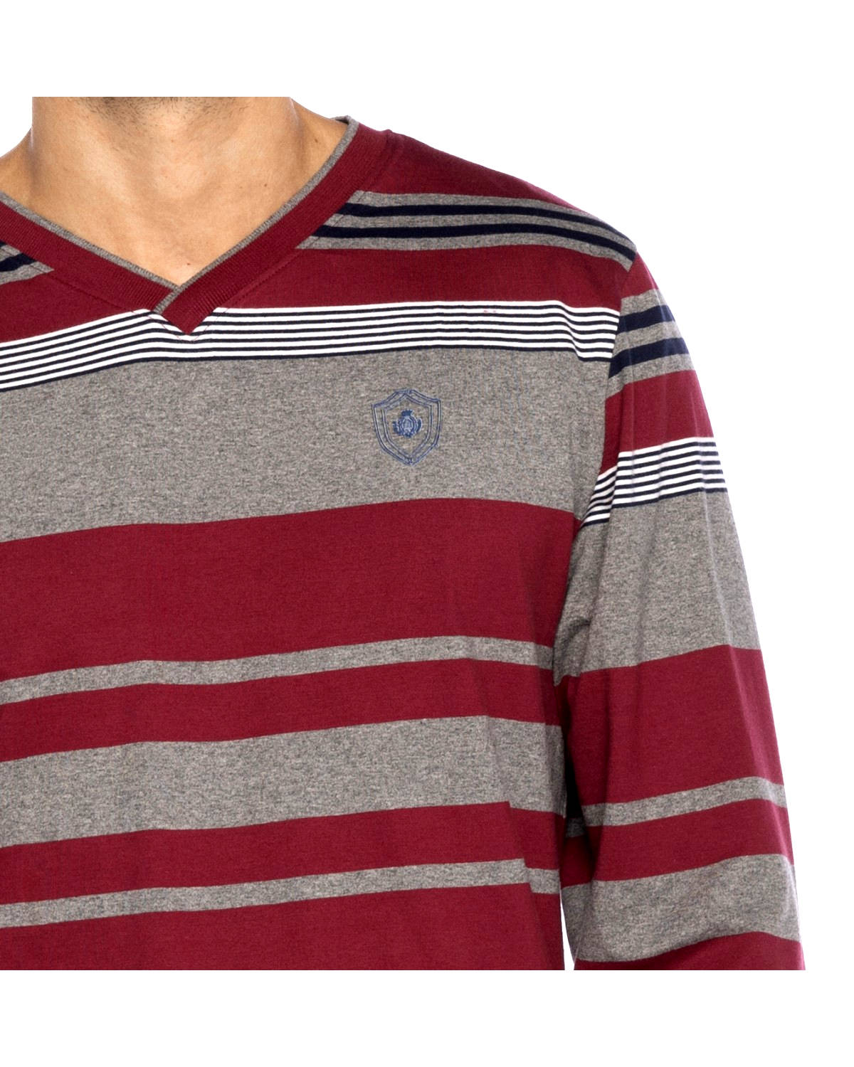 PYJAMA HOMME RAYURE BORDEAUX – GUASCH