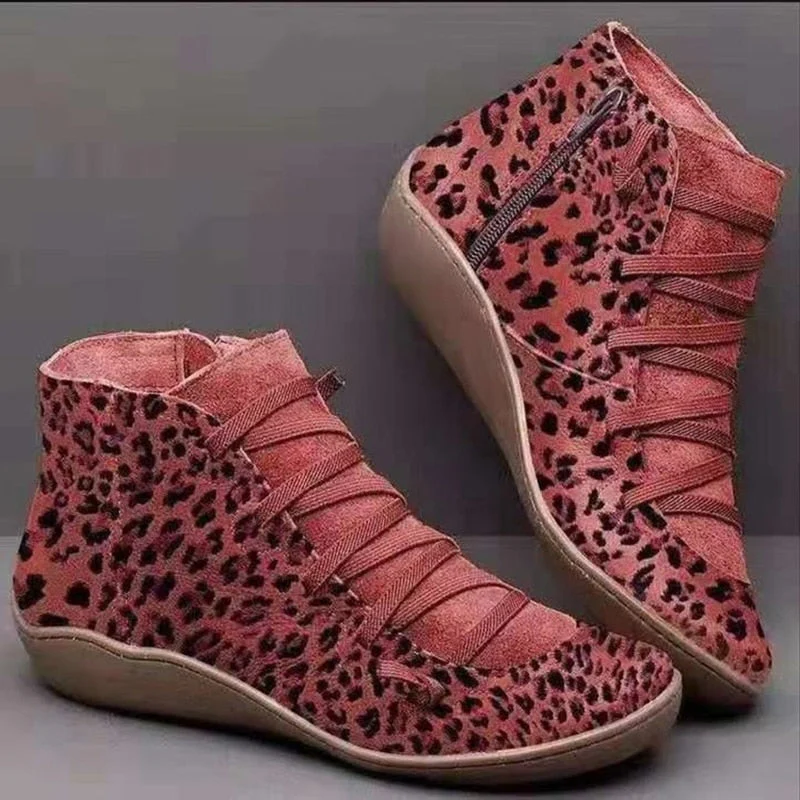 Chaussures orthopédiques d&rsquo;hiver imprimé léopard pour Femme