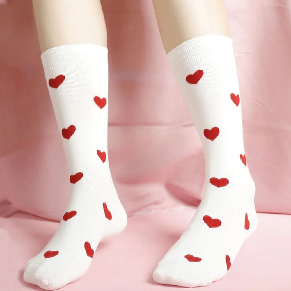 Chaussettes longues femme avec coeurs Flannery