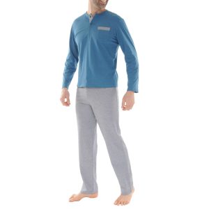 PYJAMA LONG HOMME – BLEU CANARD – CHRISTIAN CANE