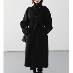 Manteau Long Noir Femme Hiver