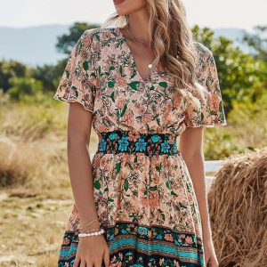 Robe Bohème Chic Couleur Pastel - Aura