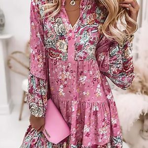 Robe Bohème Courte à Manches Longues - Adélaïde