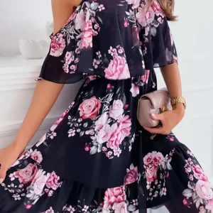 Robe Bohème Fleurie Courte - Baie