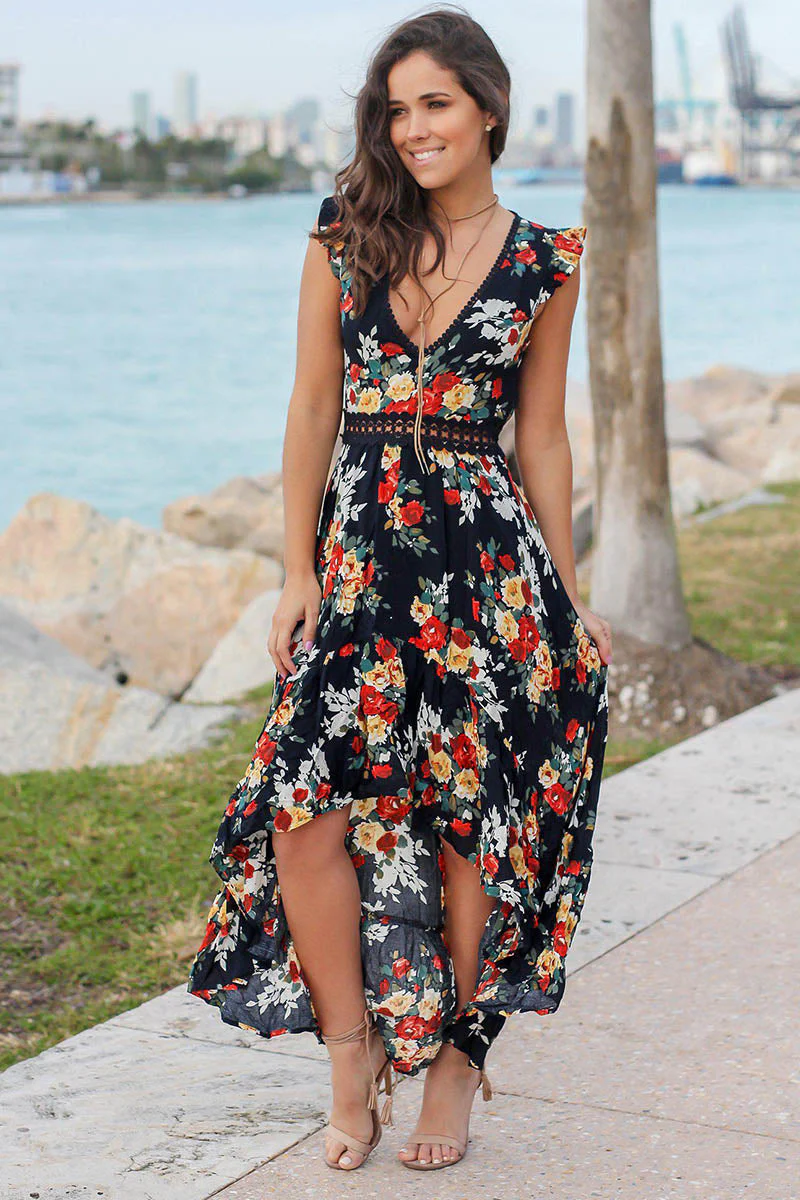 Robe Bohème Fleurie Dos Nu – Hermance