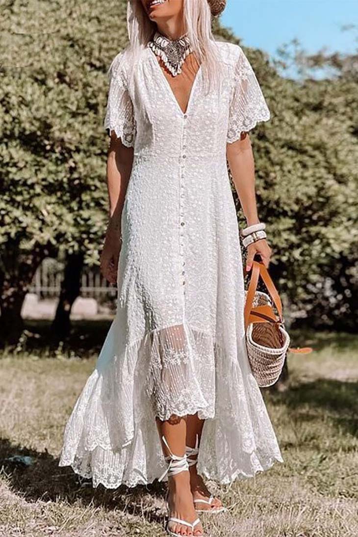 Robe de Mariée Bohème Mi Longue – Shannon