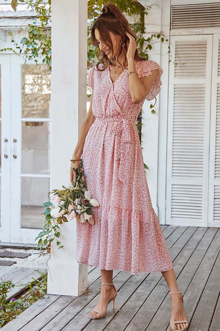 Robe Bohème Chic Rose Poudre – Claire