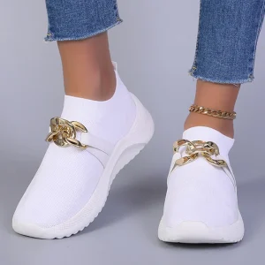 Chaussures orthopédiques décontractées sans lacet blanc pour femmes - Lucya