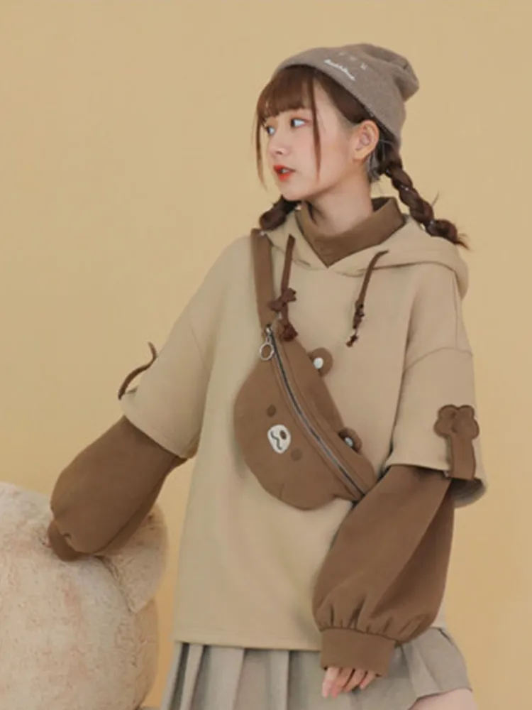 Sweat à capuche ours esthétique Harajuku pour femme