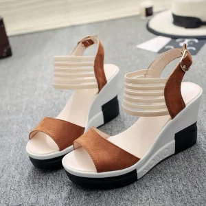 Sandales compensées à talons hauts pour femmes - Priz