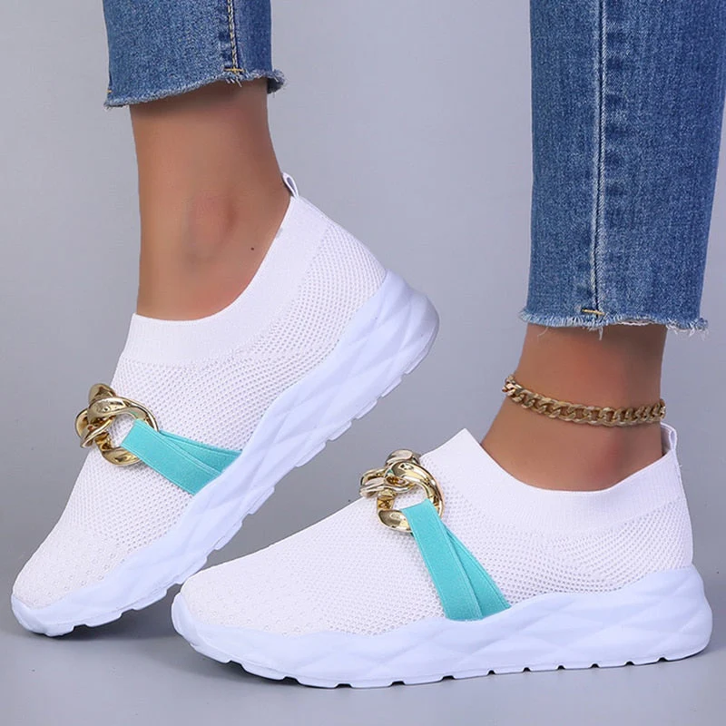 Chaussures orthopédiques décontractées sans lacet blanc pour femmes – Lucya