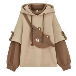 Sweat à capuche ours esthétique Harajuku pour femme