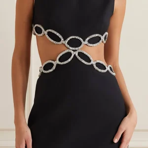 Mini robe moulante dos noire nue pour femme