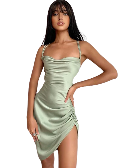 Robe moulante en satin Carla