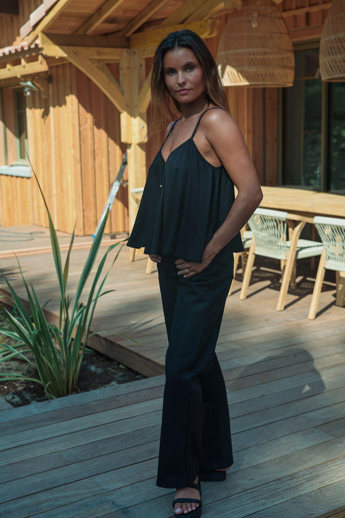 Top RAYON V Noir