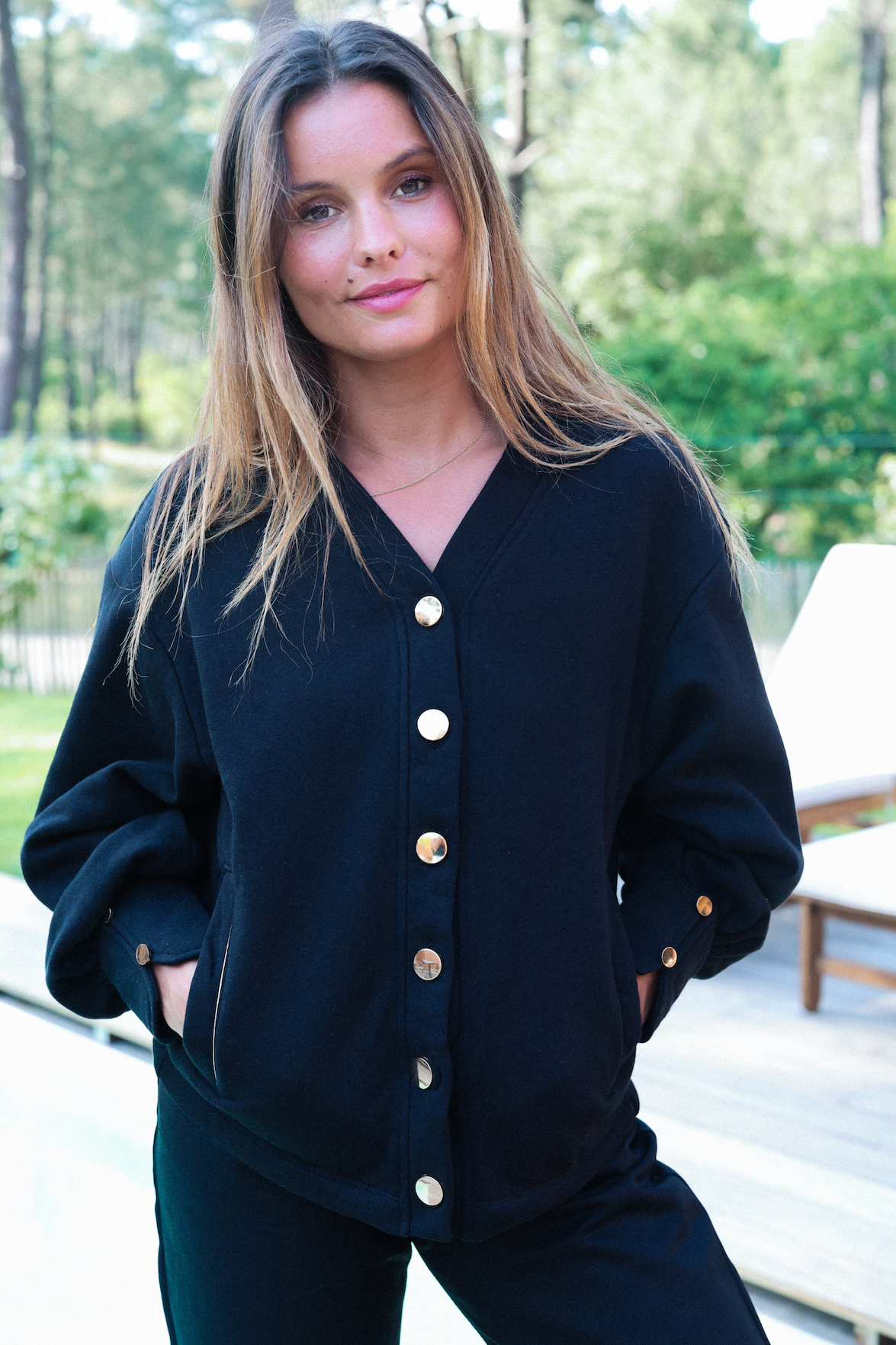 Sweat FLEECE V Noir