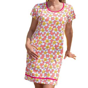 CHEMISE DE NUIT COTON ORANGE – ROSE POMME