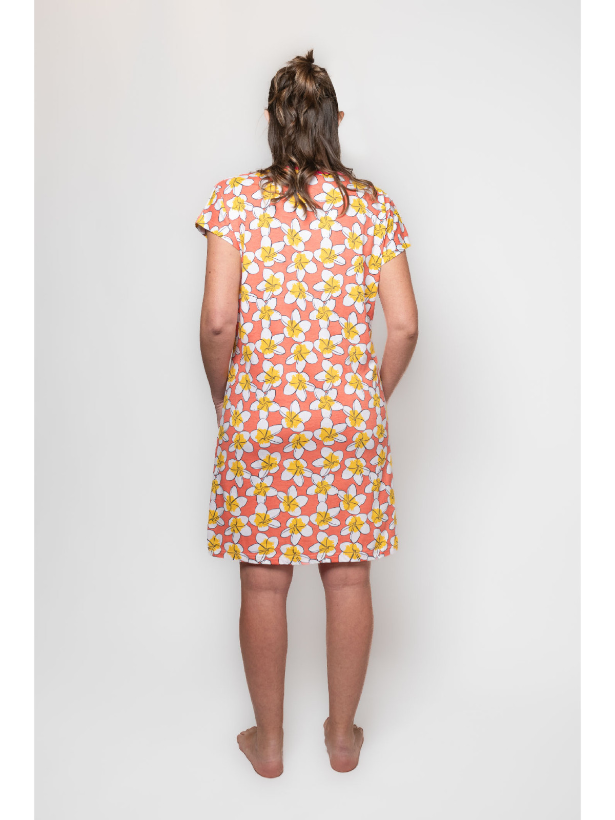 CHEMISE DE NUIT COTON ORANGE – ROSE POMME