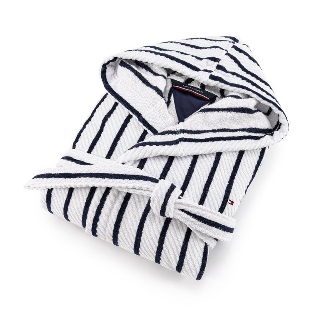 PEIGNOIR CAPUCHE A RAYURES – TOMMY HILFIGER
