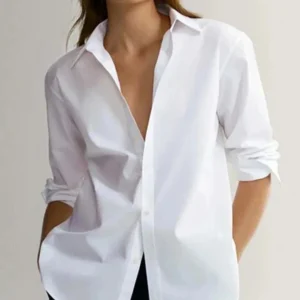 Chemise Femme en Mousseline de Soie et Coton Élégante - Chemise Blanche