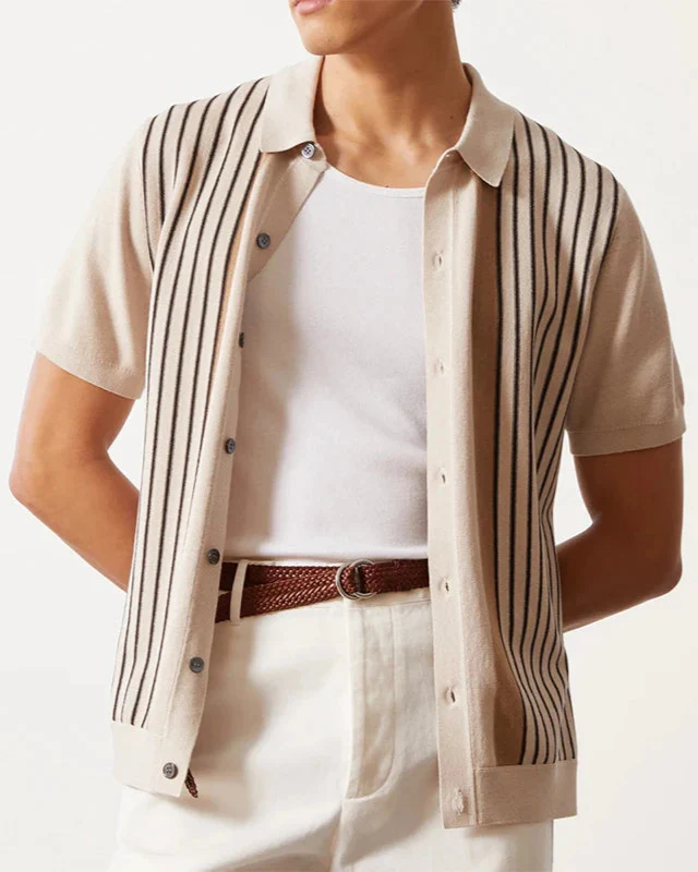 Chemise Homme Rayée en Viscose Légère et Respirante – Chemise Camille