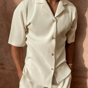 Chemise à Manche Courte et Short Rayé pour Homme Old Money - Ensemble Ambroise