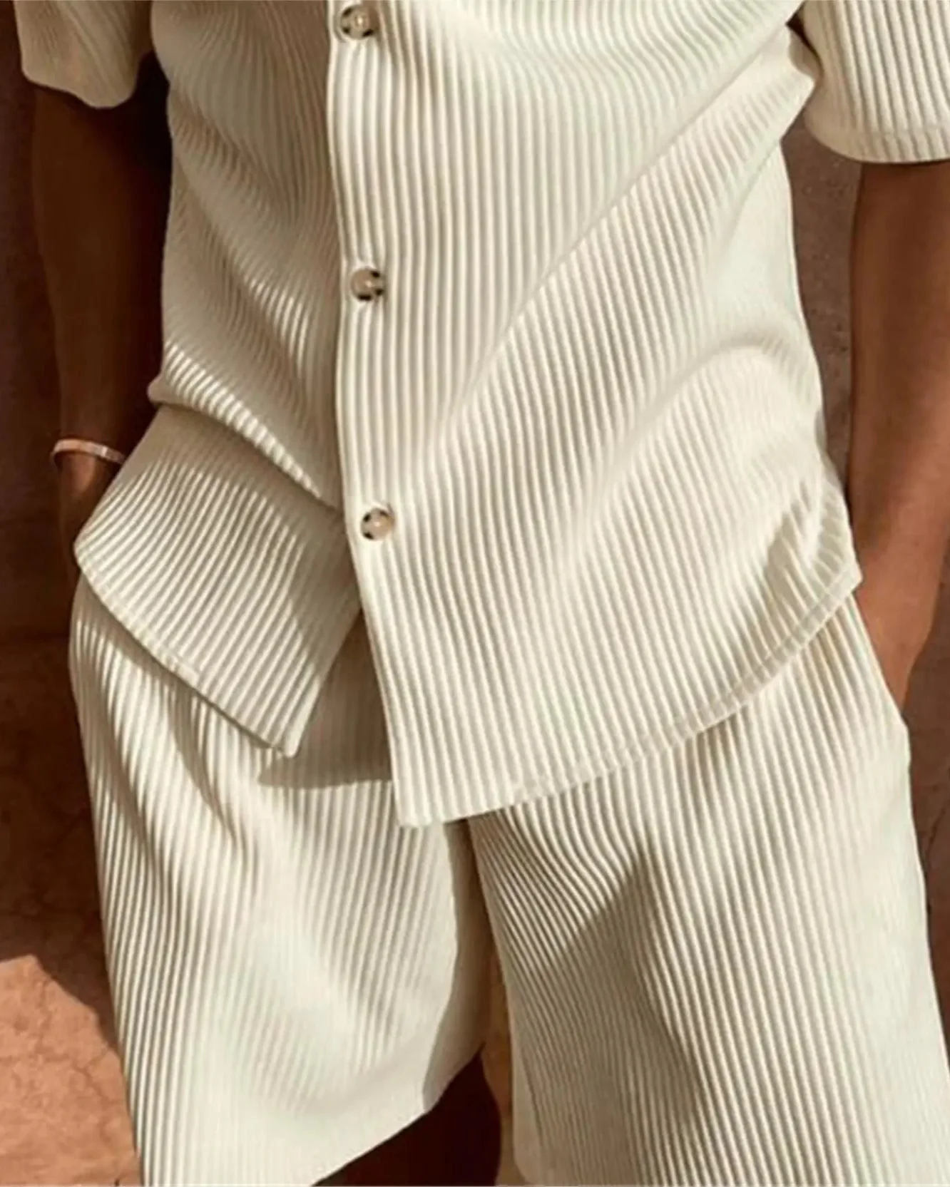 Chemise à Manche Courte et Short Rayé pour Homme Old Money – Ensemble Ambroise