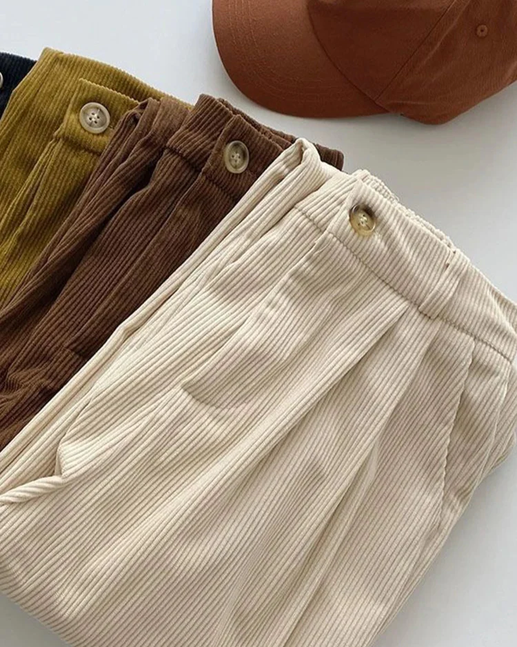 Pantalon Femme en Velours Côtelé Style Old Money – Pantalon Capucine