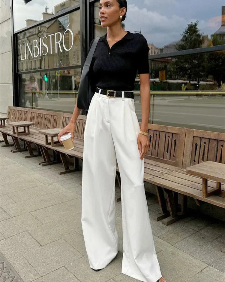 Pantalon Femme à Jambes Larges et Longueur Cheville – Pantalon Margherite