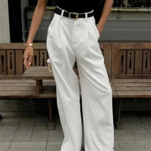 Pantalon Femme à Jambes Larges et Longueur Cheville - Pantalon Margherite