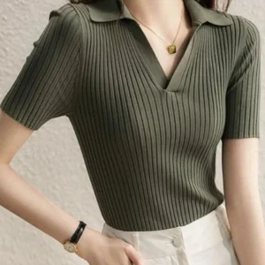 Polo Femme Tricot Élégant et Confortable - Polo Sophia
