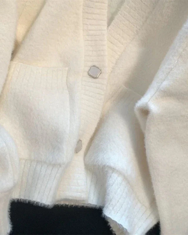 Pull Femme Épais avec Col en V et Boutonnage Simple – Pull Aimée