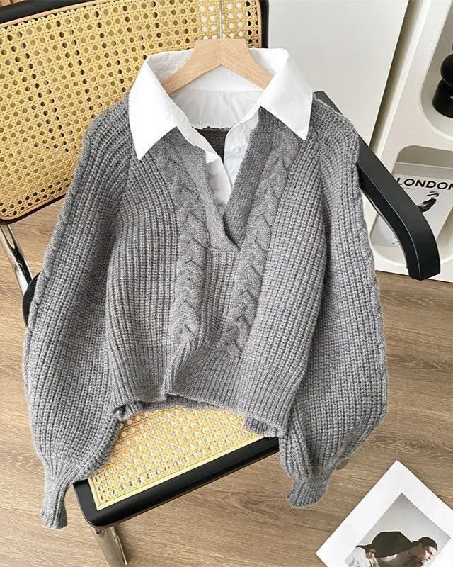 Pull Femme Chic avec Col Polo Élégant – Pull Célie
