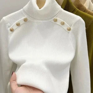 Pull Femme Épais avec Col Roulé et Style Old Money - Pull Esther