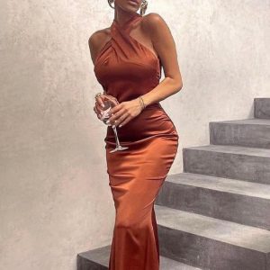 Robe de soirée femme Satinée