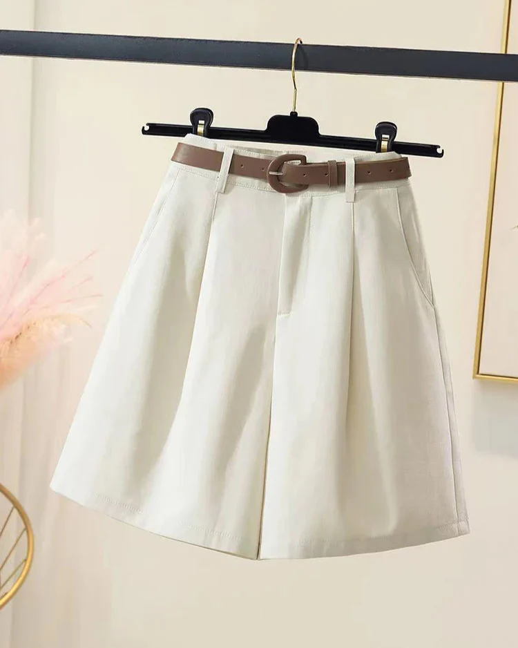 Short Femme en Coton avec Braguette à Boutons – Short Angèle