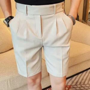 Short Homme Élégant Type Costume à Braguette à Boutons - Short Blaise