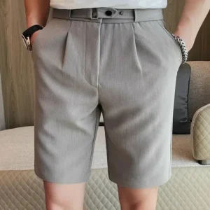 Short Homme Élégant Type Costume à Braguette à Boutons - Short Gaston